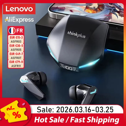 New Lenovo XT53 Wireless Upgrade Bluetooth 5.4 Earphones LED Digital Display Waterproof Headphones Low Latency Gaming Earbuds
